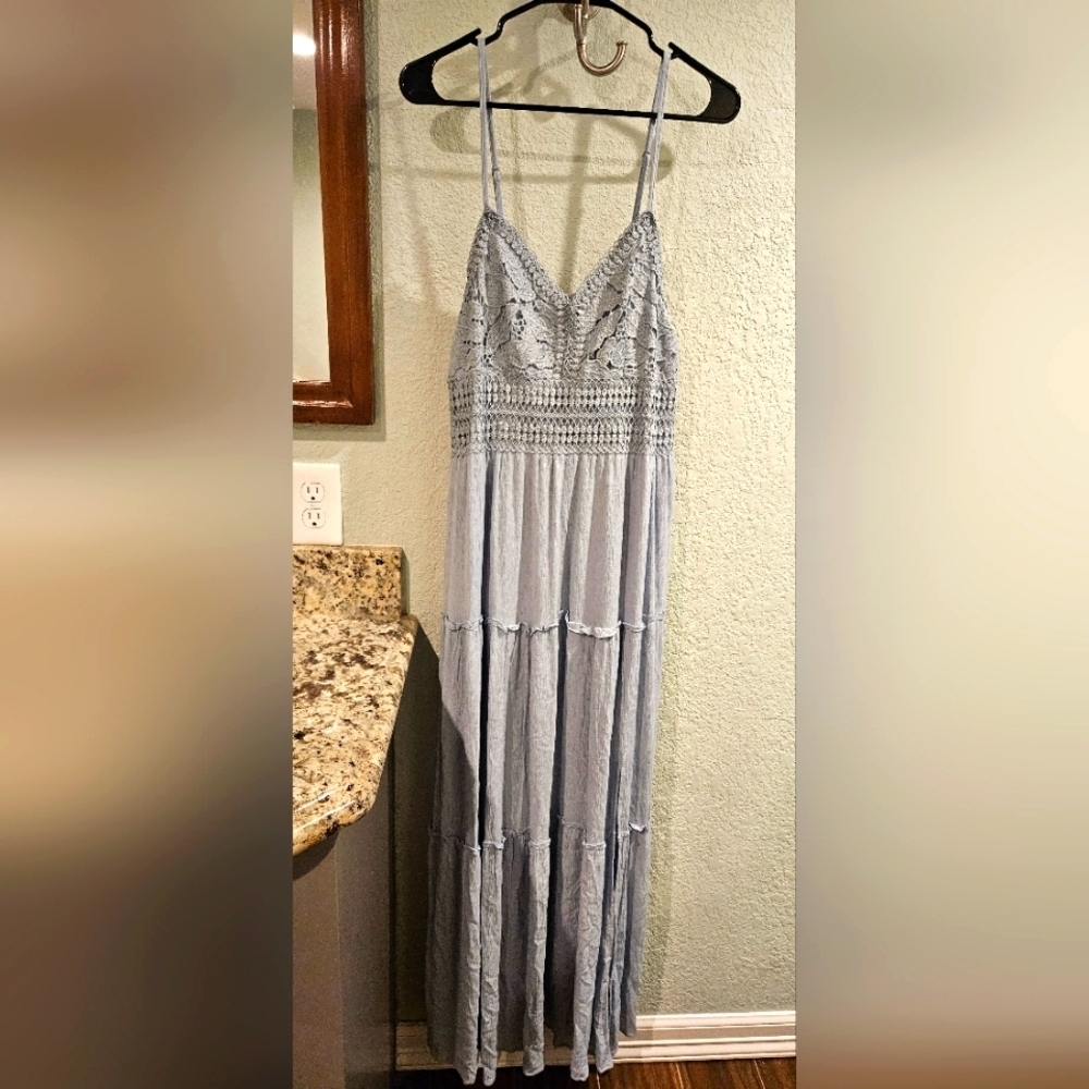 Light Blue-Grey Maxi Dress XL